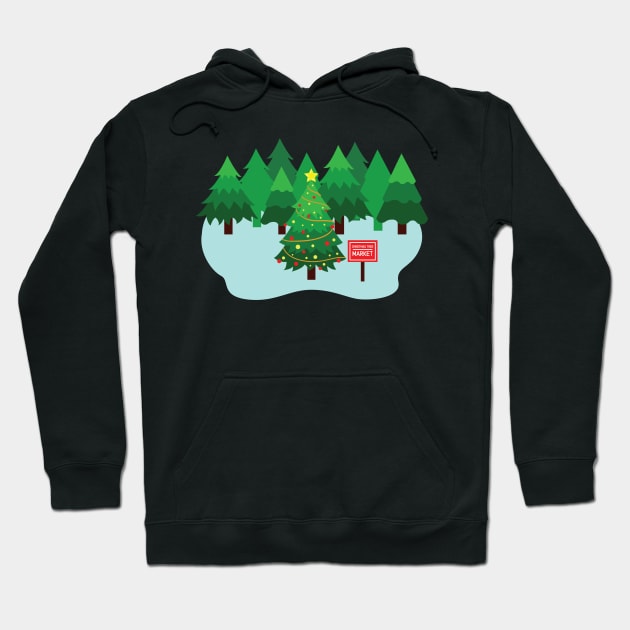 Christmas tree market Hoodie by holidaystore